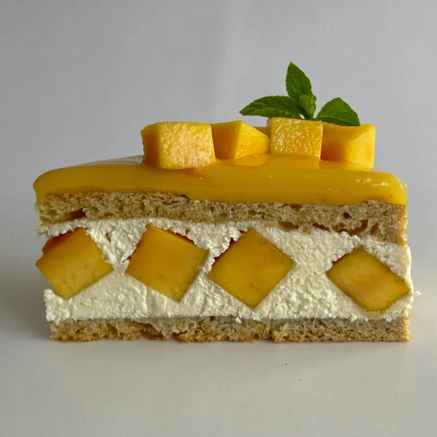 Mango Pastry (front view) – eggless pastry from Mohit Bakery
