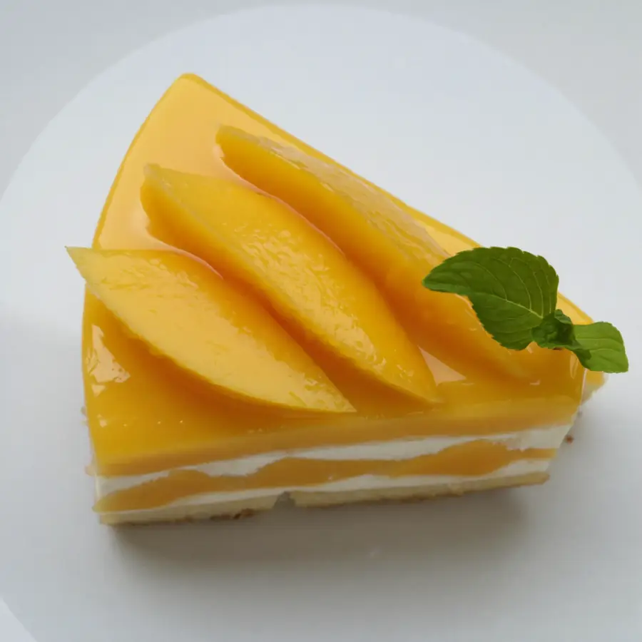 Mango Pastry (top view) – eggless pastry from Mohit Bakery