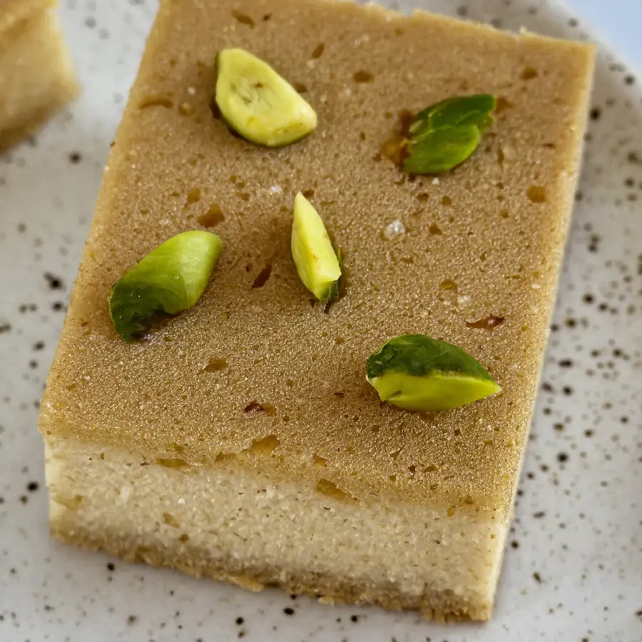 Milk Cake (Mava) (close up view) – eggless cake from Mohit Bakery