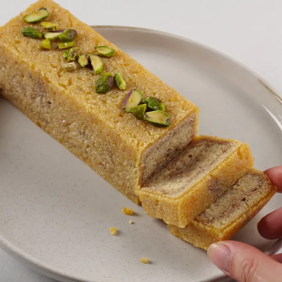 Milk Cake (Mava) (inside view) – eggless cake from Mohit Bakery