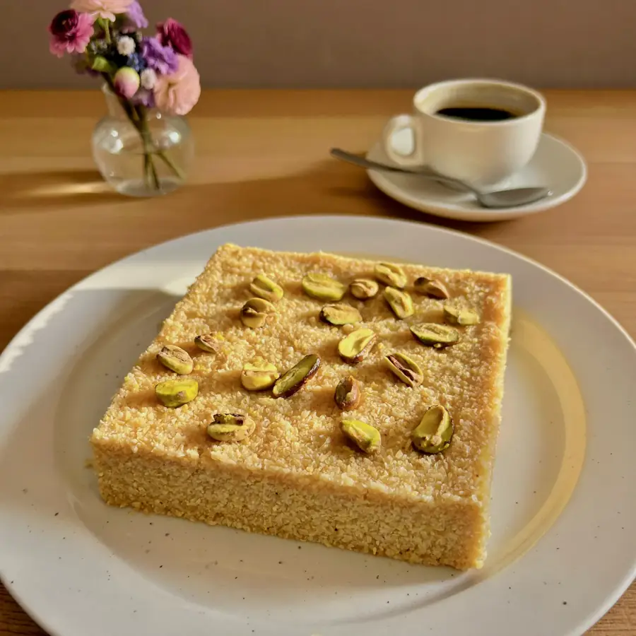 Milk Cake (Mava) (served view) – eggless cake from Mohit Bakery
