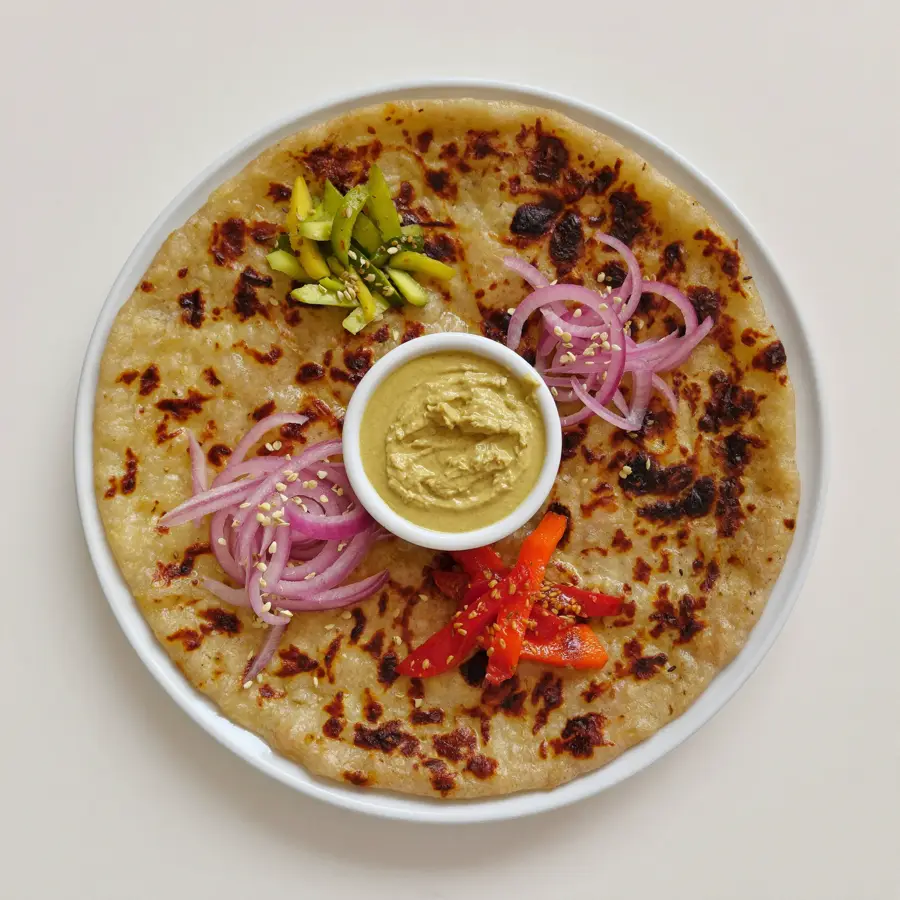Mix Veg Uttapam (top view) – pure veg from Mohit Bakery