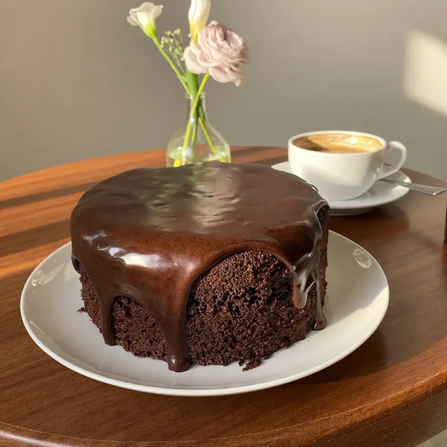 Mud Chocolate Cake (served view) – eggless cake from Mohit Bakery