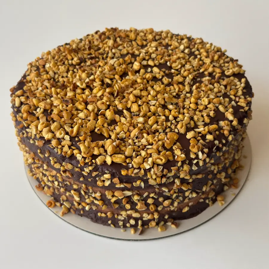 Nutty Cake (front view) – eggless cake from Mohit Bakery