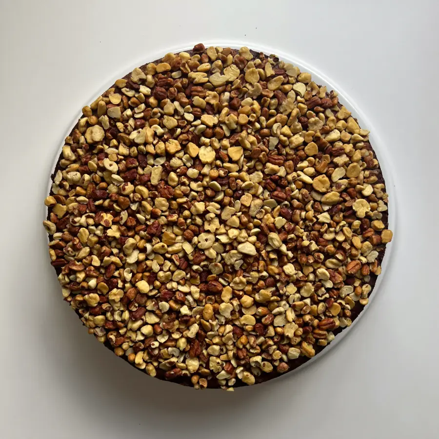 Nutty Cake (top view) – eggless cake from Mohit Bakery
