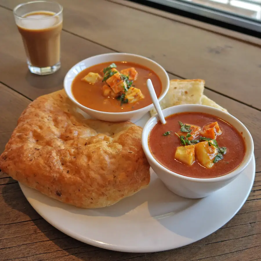 Paneer Chole Bhature (served view) – pure veg from Mohit Bakery