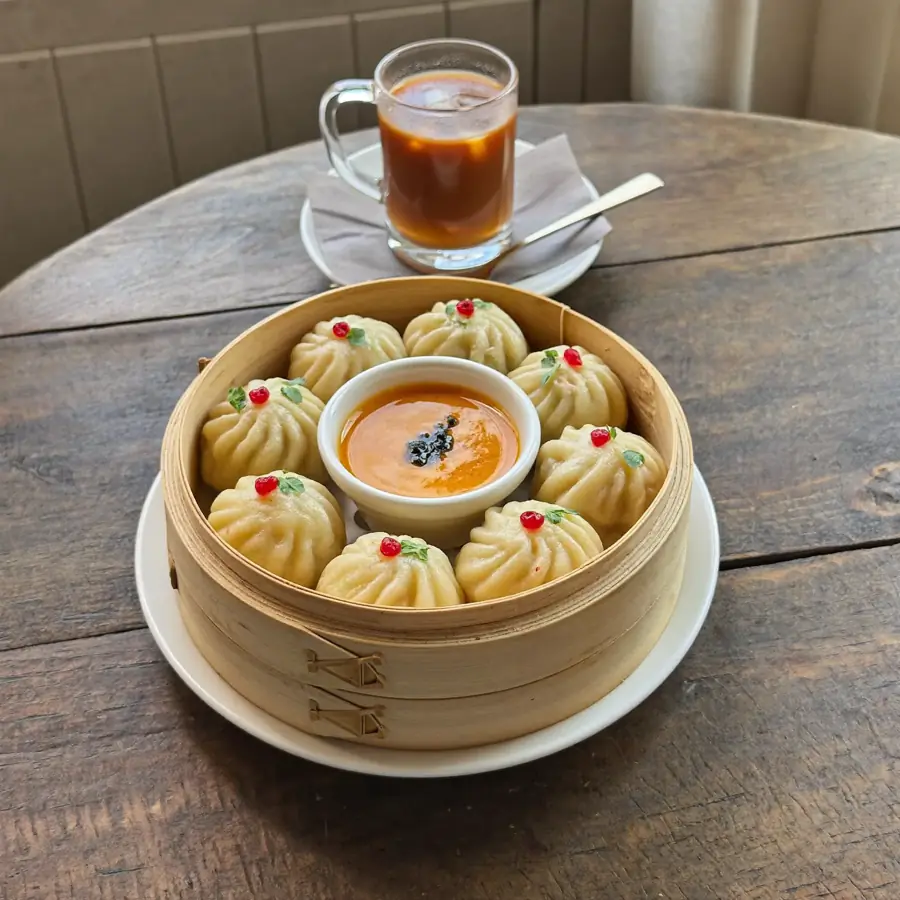 Paneer crystal Dimsum (served view) – pure veg from Mohit Bakery