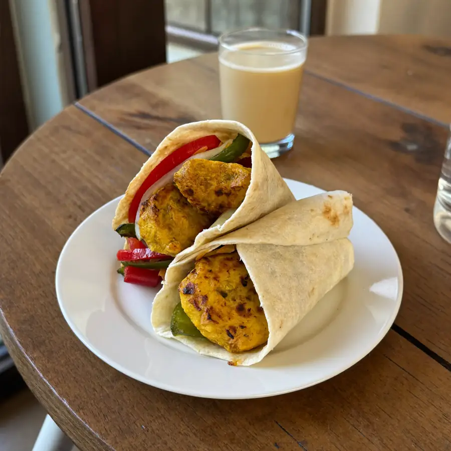 Paneer Shashlik Wrap (served view) – pure veg from Mohit Bakery