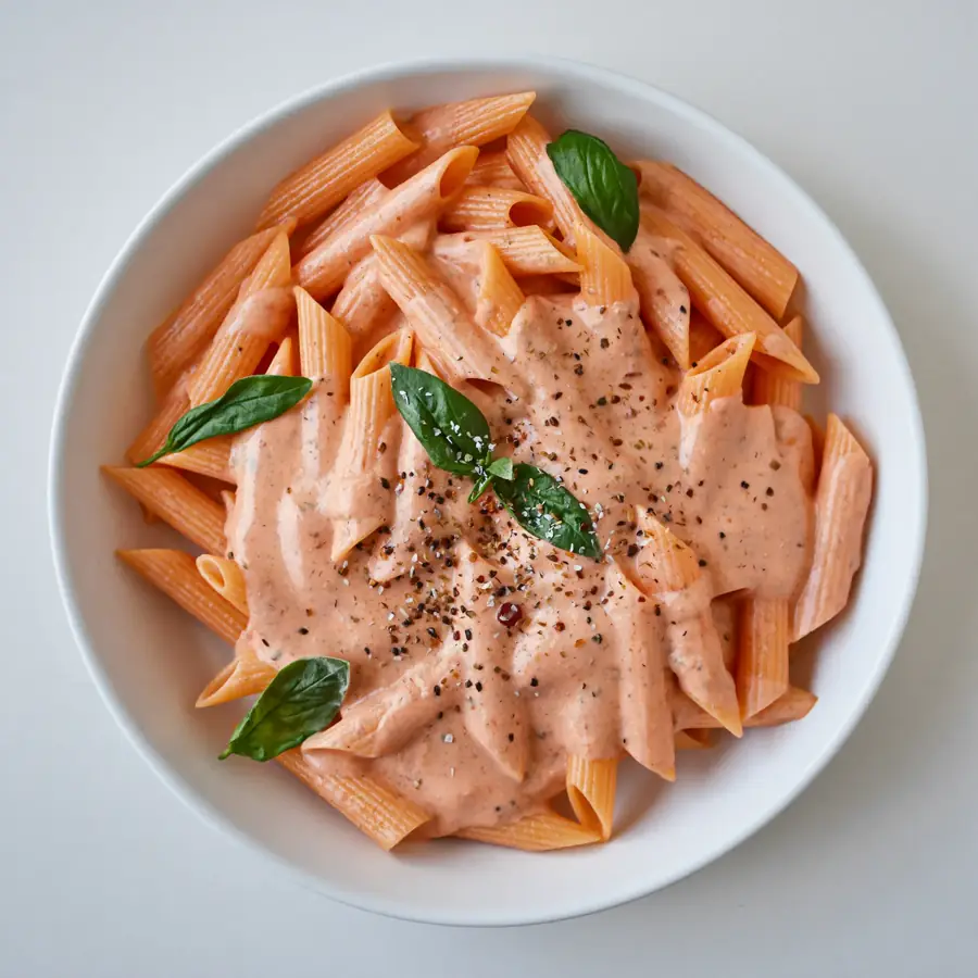 Parma Rosa Penne Pasta (top view) – pure veg from Mohit Bakery