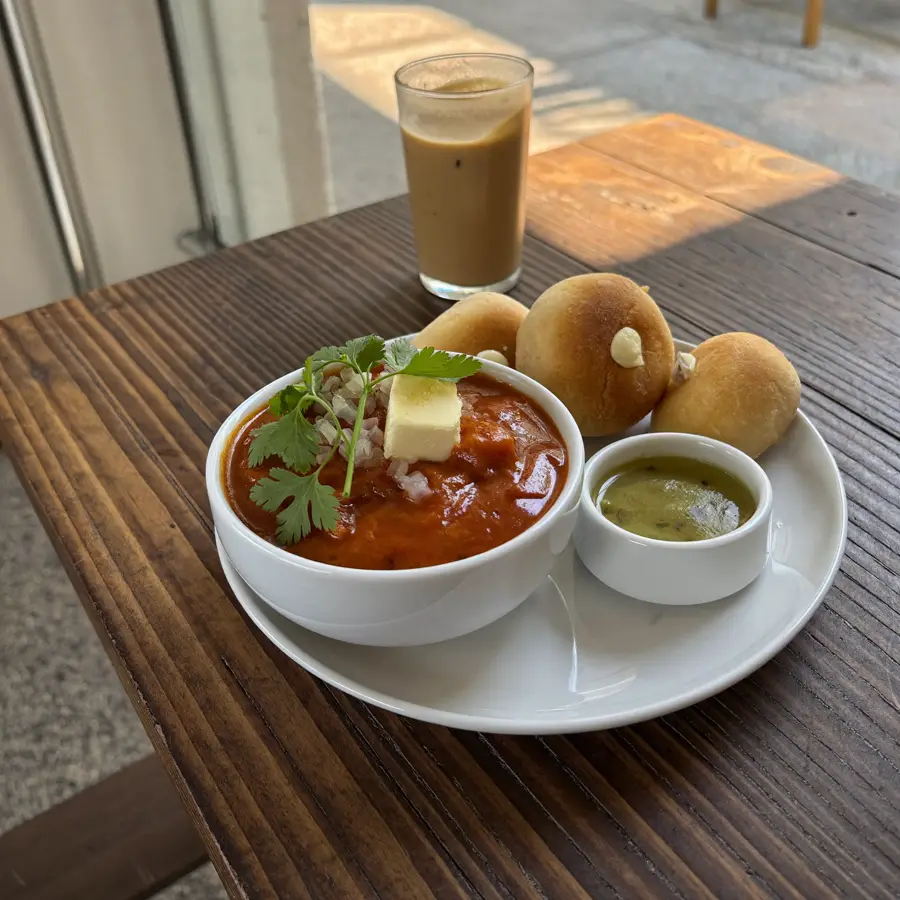 Pav Bhaji (served view) – pure veg from Mohit Bakery