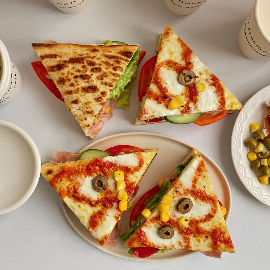 Pizza Sandwich (top view) – pure veg from Mohit Bakery