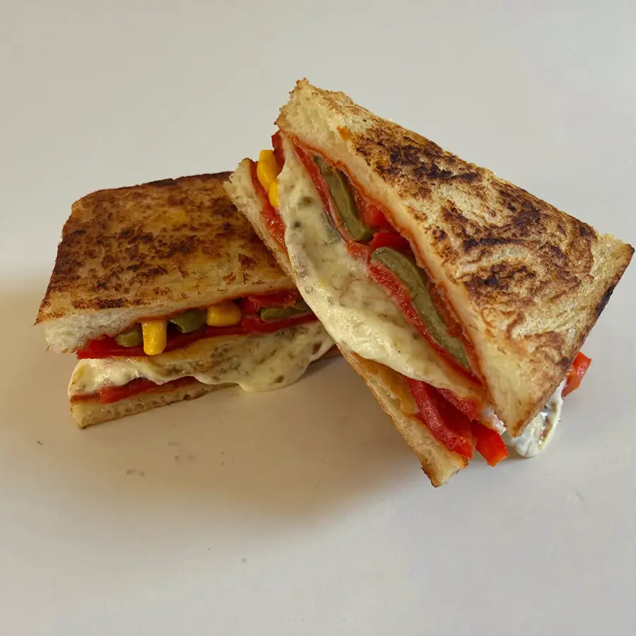 Pizza Sandwich (inside view) – pure veg from Mohit Bakery