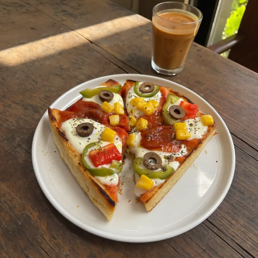 Pizza Sandwich (served view) – pure veg from Mohit Bakery
