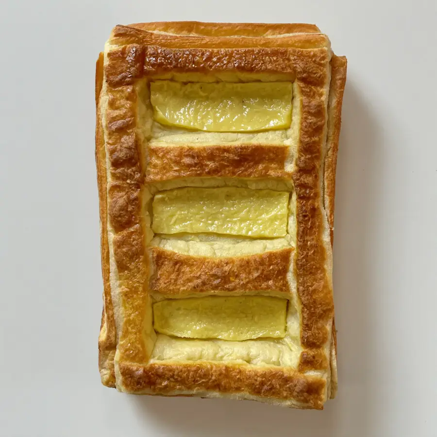 Puff Pastry (top view) – eggless pastry from Mohit Bakery