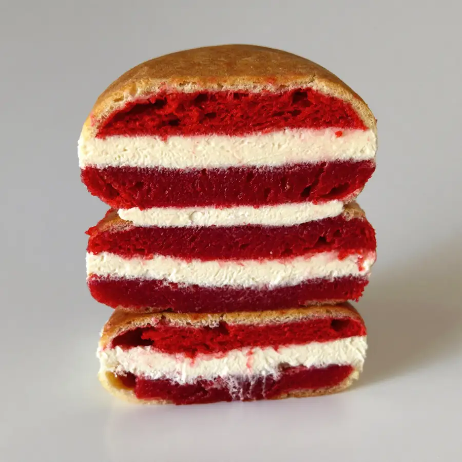 Red Velvet Pastry (inside view) – eggless pastry from Mohit Bakery