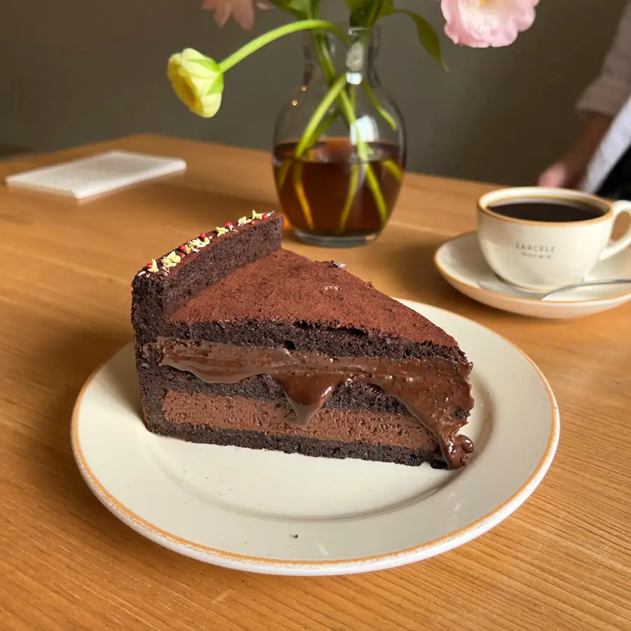 Rich Chocolate Truffle Pastry (served view) – eggless pastry from Mohit Bakery