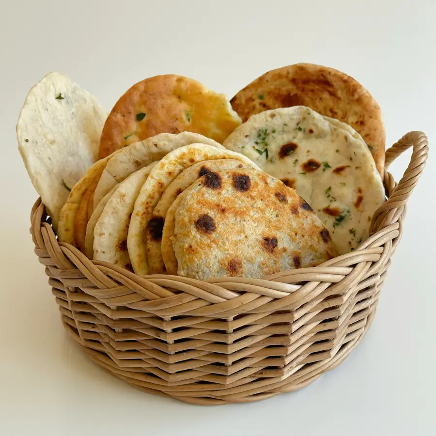 Roti Basket (inside view) – fresh eggless bread from Mohit Bakery