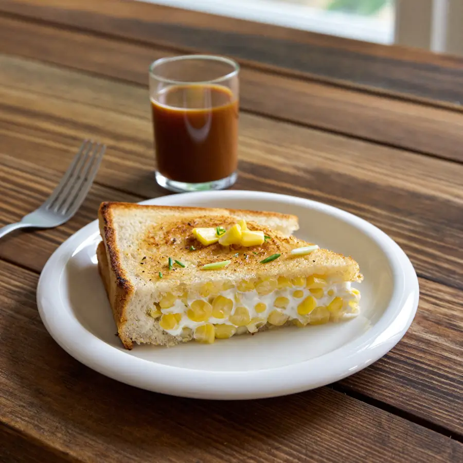 Sweet Corn Sandwich (served view) – pure veg from Mohit Bakery