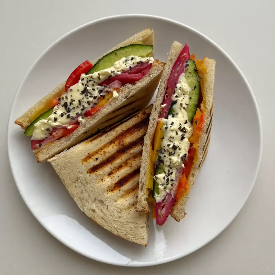 Tandoori Cheese Sandwich (top view) – pure veg from Mohit Bakery