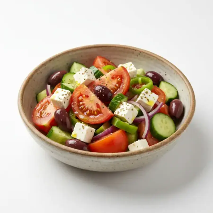 Traditional Greek Salad (classic view) – pure veg from Mohit Bakery
