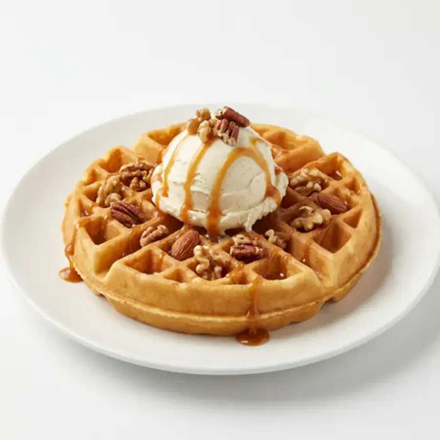 Vanilla Nuts Waffle (classic view) – eggless waffle from Mohit Bakery