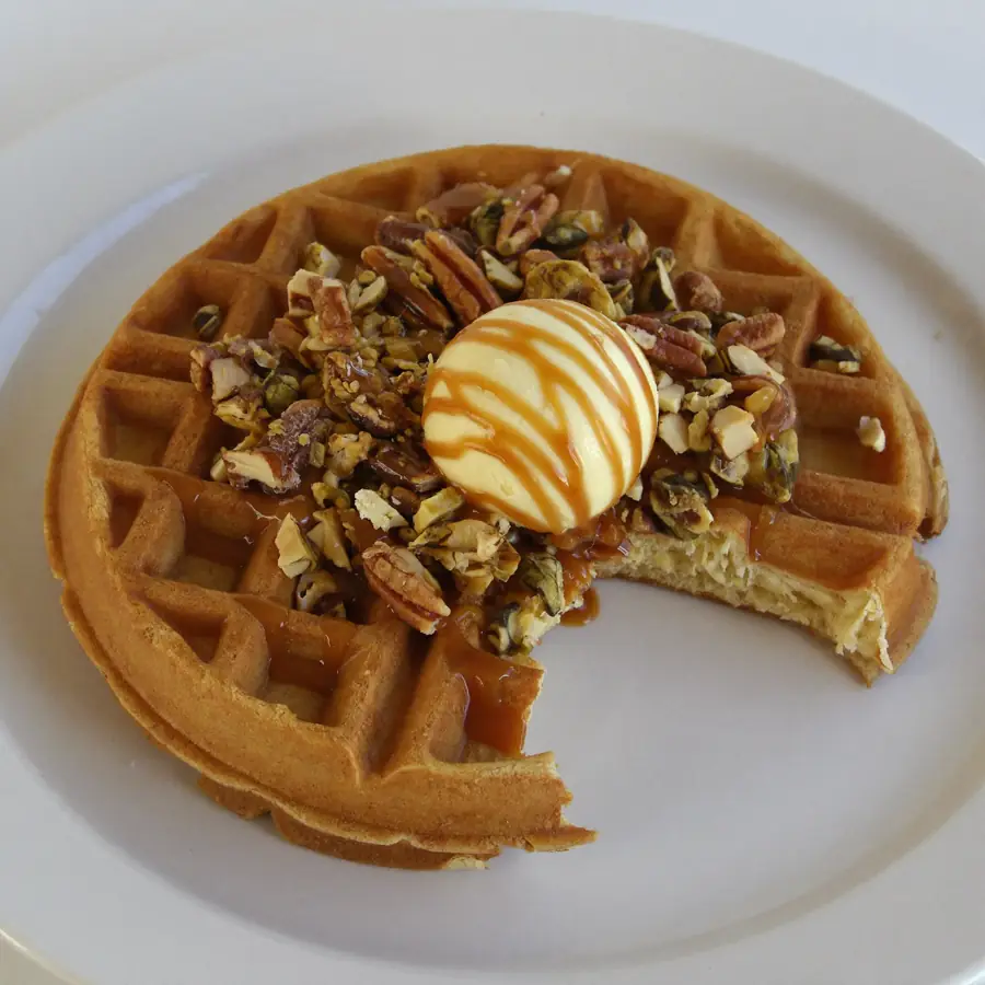 Vanilla Nuts Waffle (inside view) – eggless waffle from Mohit Bakery