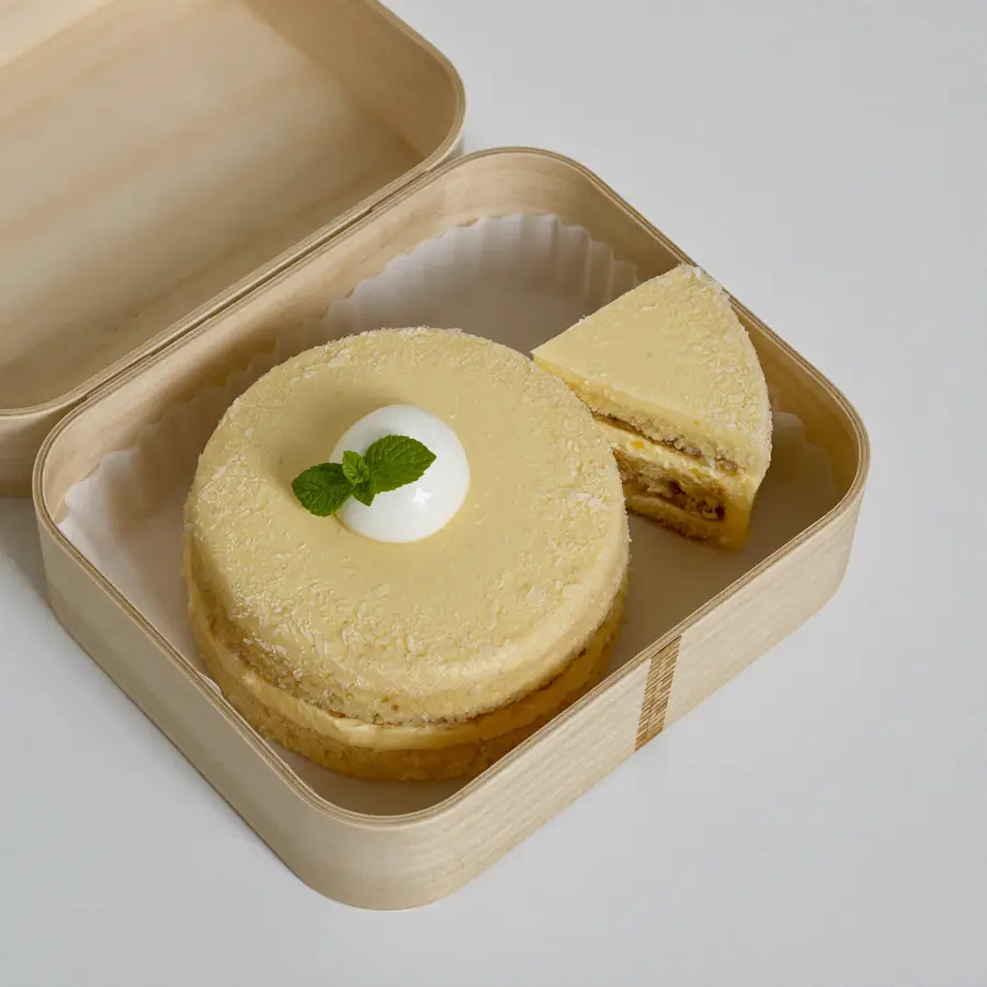 Vanilla Bento (inside view) – eggless cake from Mohit Bakery