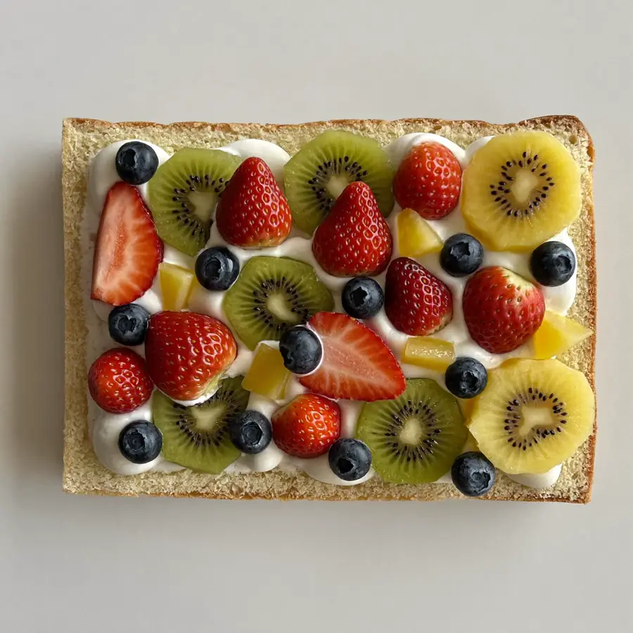 Pineapple Pastry (top view) – eggless pastry from Mohit Bakery