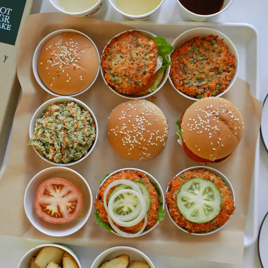 Veg Burger Bake (top view) – pure veg from Mohit Bakery