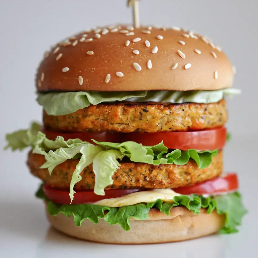 Veg Club Burger (close up view) – pure veg from Mohit Bakery