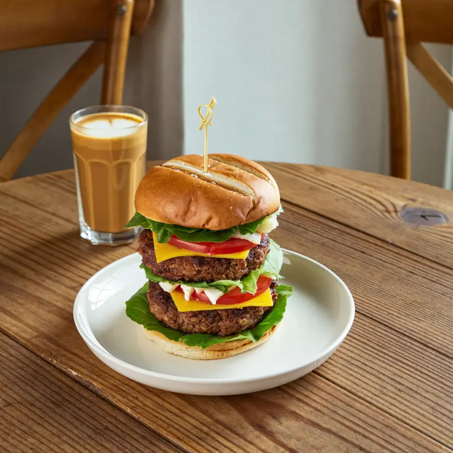 Veg Club Burger (served view) – pure veg from Mohit Bakery