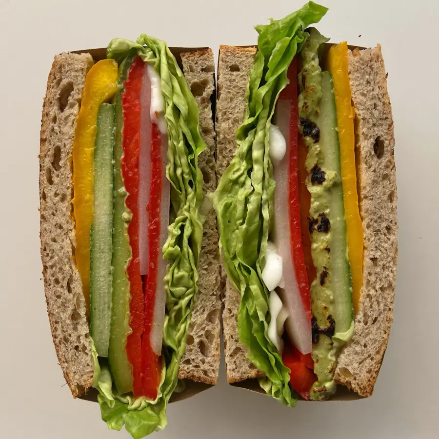 Veg Double Layer Sandwich (top view) – pure veg from Mohit Bakery