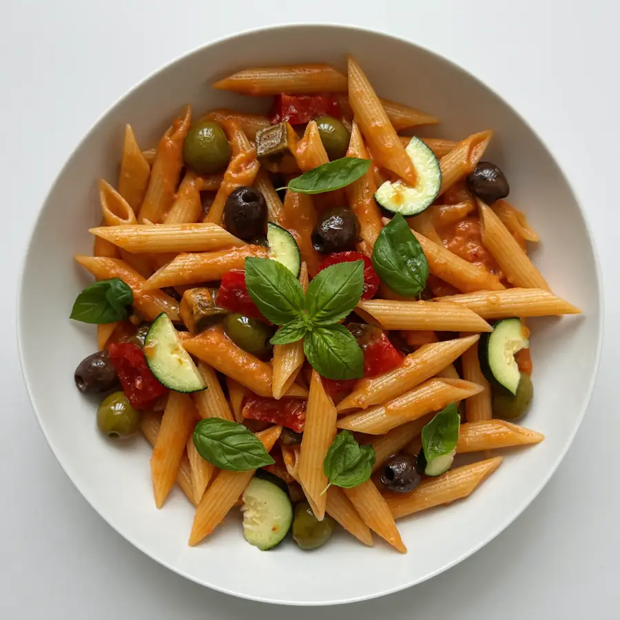 Veg Marinara Penne Pasta (top view) – pure veg from Mohit Bakery