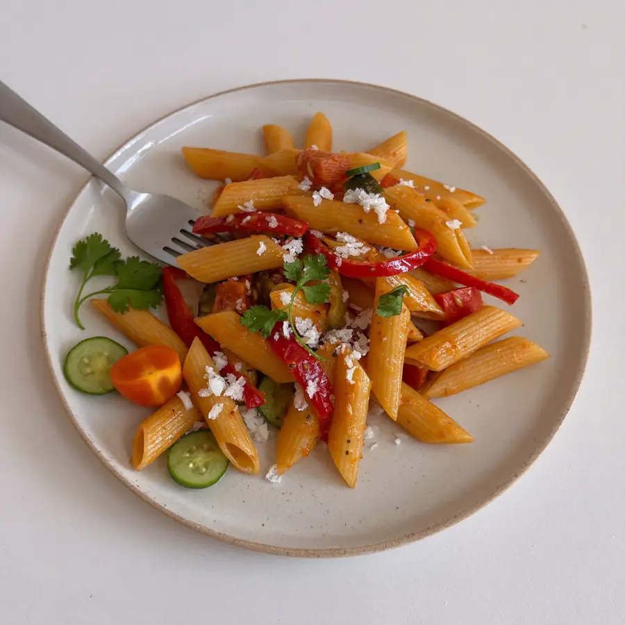 Veg Pisto Penne Pasta (inside view) – pure veg from Mohit Bakery