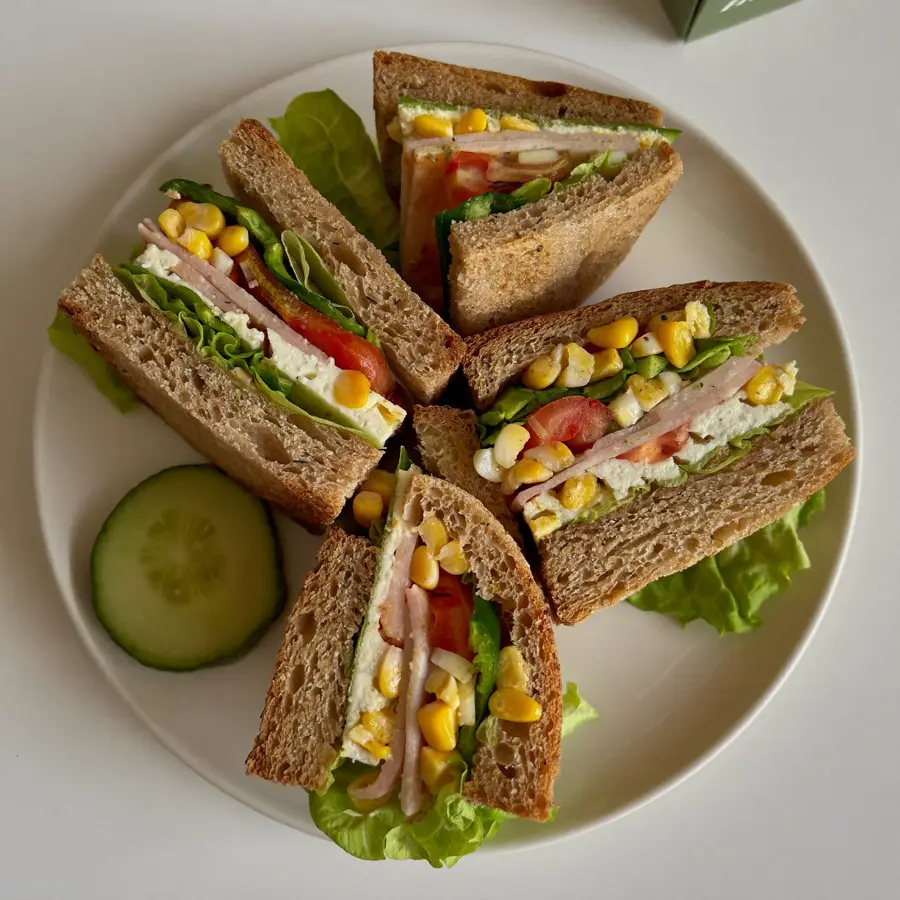 Veg Single Layer Sandwich (top view) – pure veg from Mohit Bakery