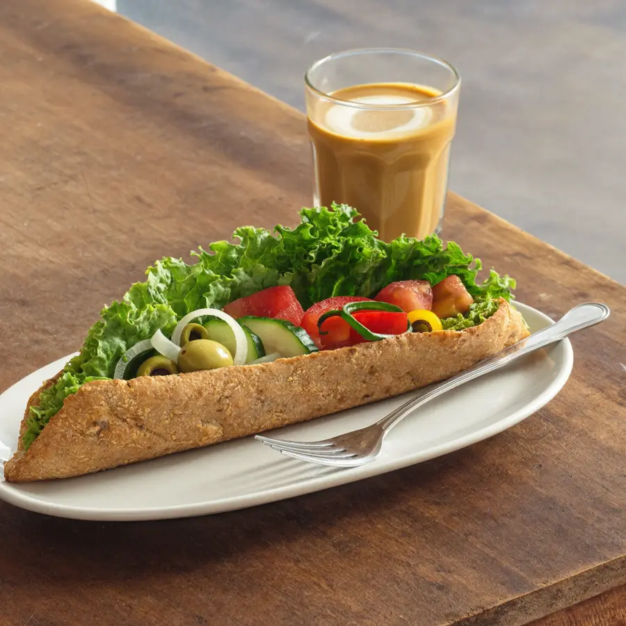 Veggie Delight Sub (served view) – pure veg from Mohit Bakery