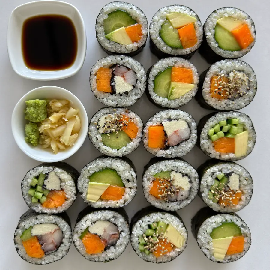 Veggie Sushi (top view) – pure veg from Mohit Bakery